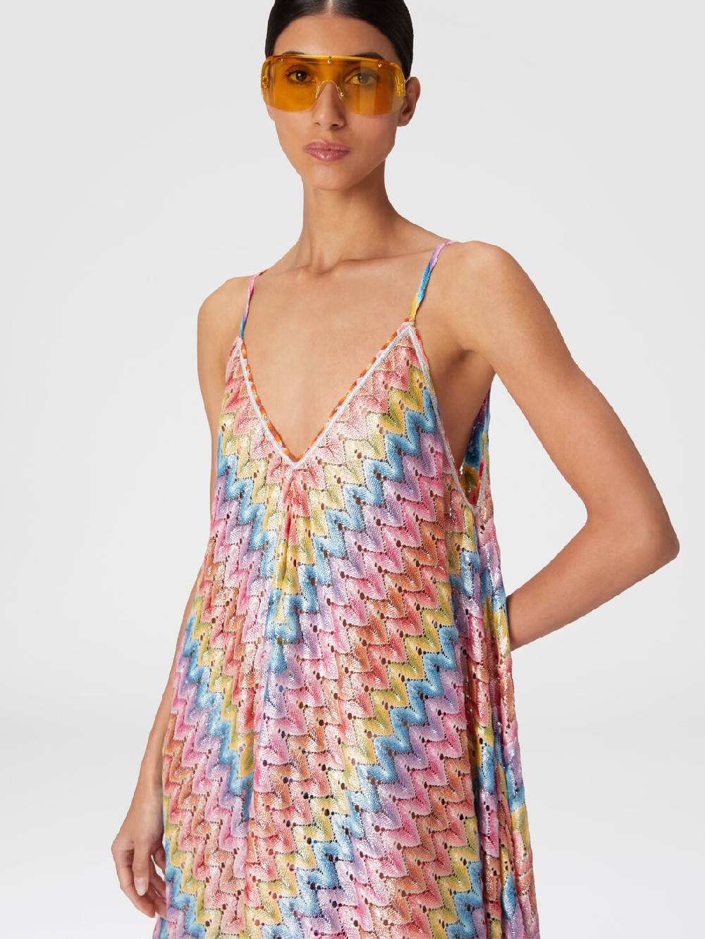 Missoni Abito copricostume a foulard in pizzo spalmato Nuovo