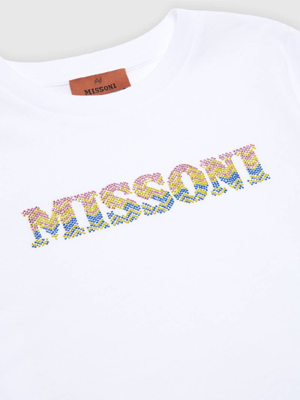 Missoni T-shirt in jersey di cotone con scritta logo chevron Prezzo Ridotto