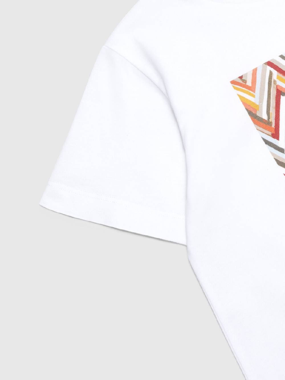 Missoni T-shirt in jersey di cotone con stampa chevron e logo Sottocosto