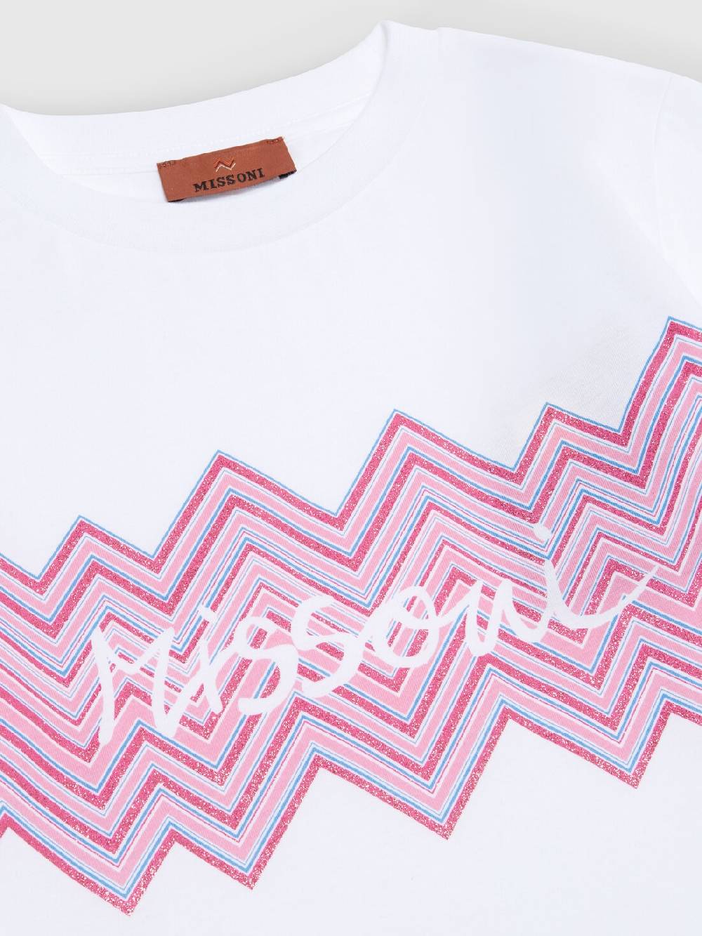 Missoni T-shirt in jersey di cotone con inserto chevron e logo Convenienza