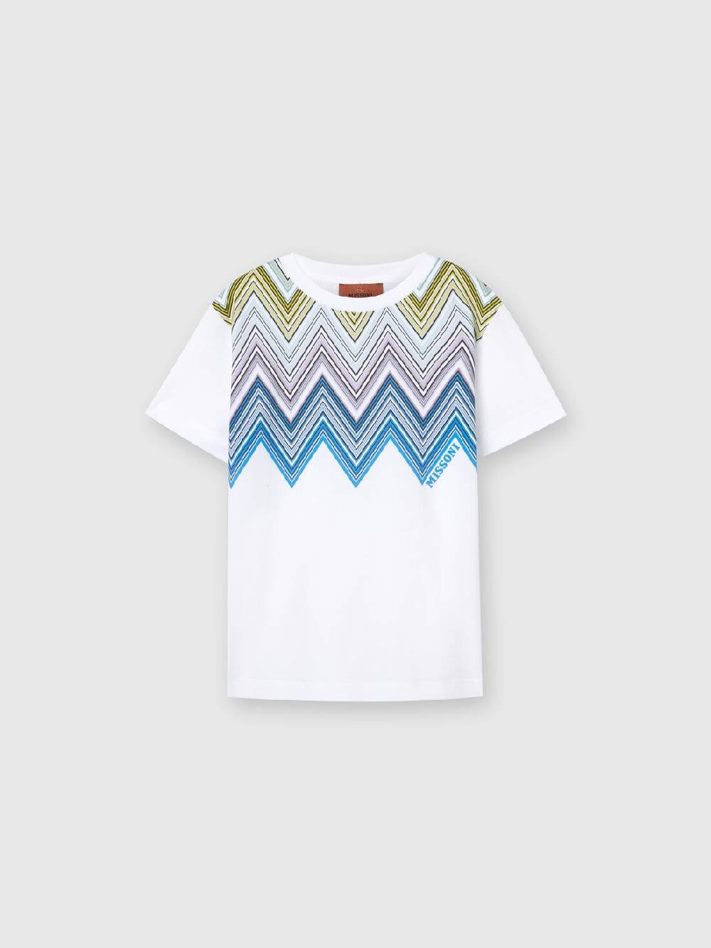 Missoni T-shirt a maniche corte in cotone con stampa chevron Novità