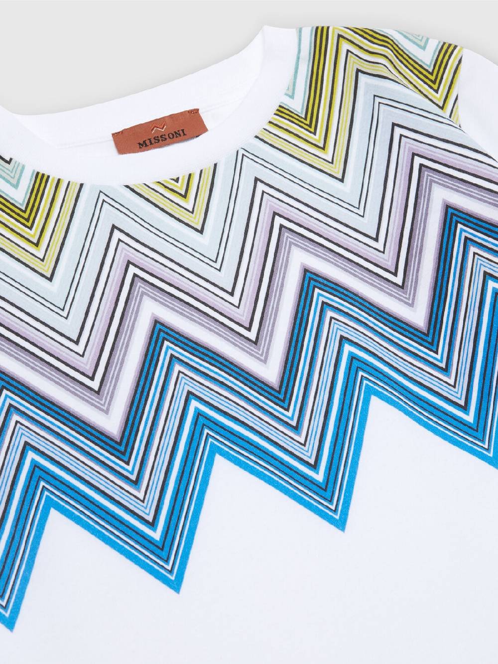 Missoni T-shirt a maniche corte in cotone con stampa chevron Novità
