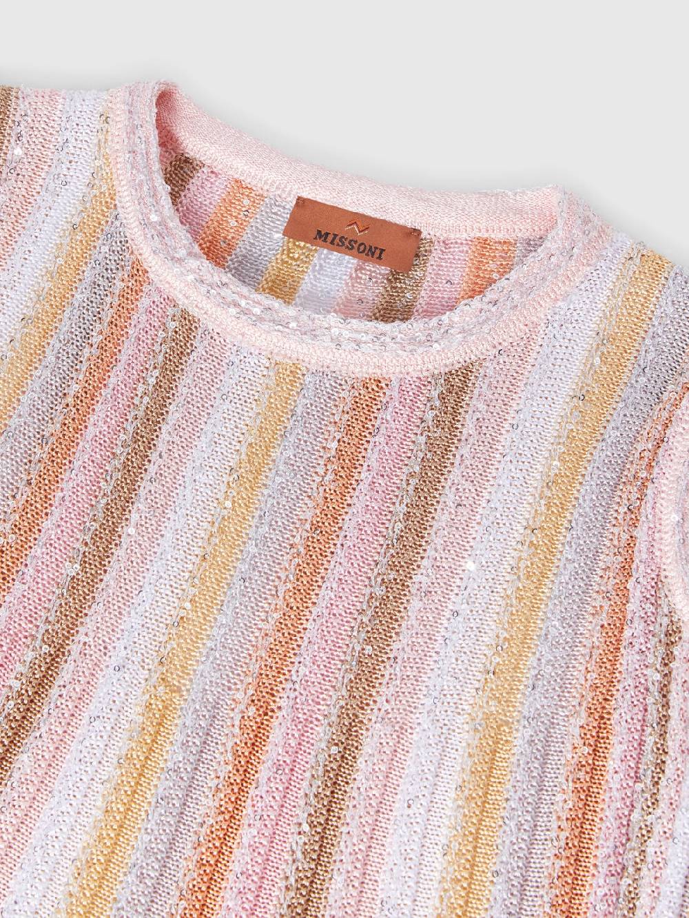 Missoni Top senza maniche in maglia di viscosa plissée con paillettes Economico