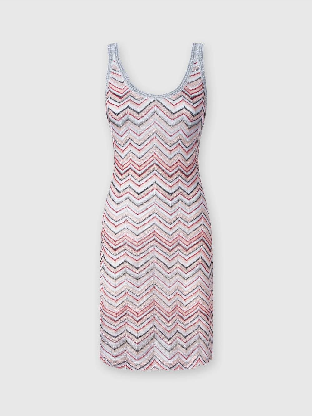 Missoni Mini-abito senza maniche in misto viscosa zig zag con paillettes Saldi