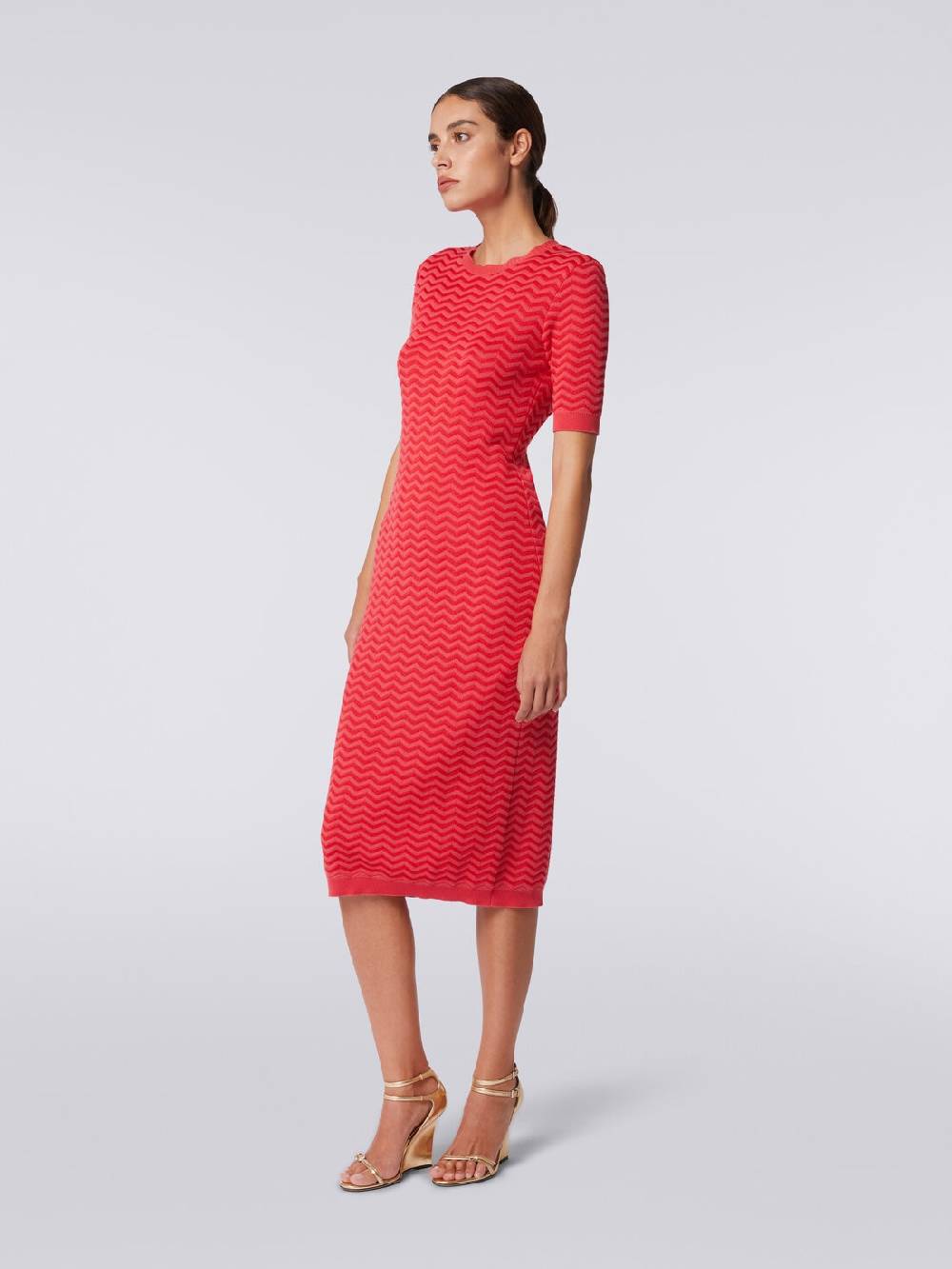 Missoni Abito longuette girocollo in maglia chevron Offerte
