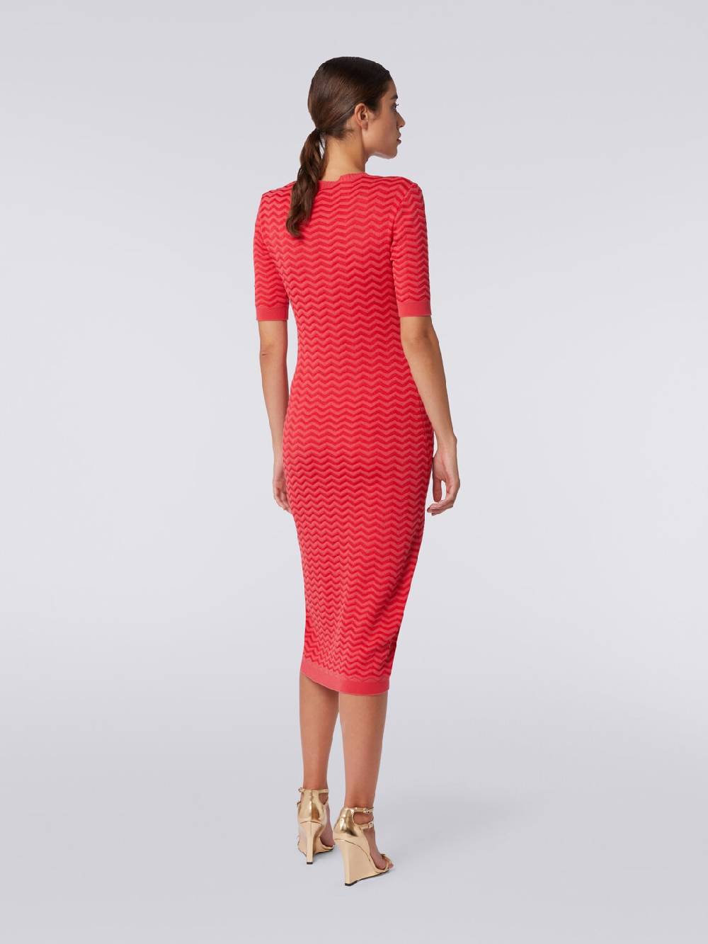 Missoni Abito longuette girocollo in maglia chevron Offerte