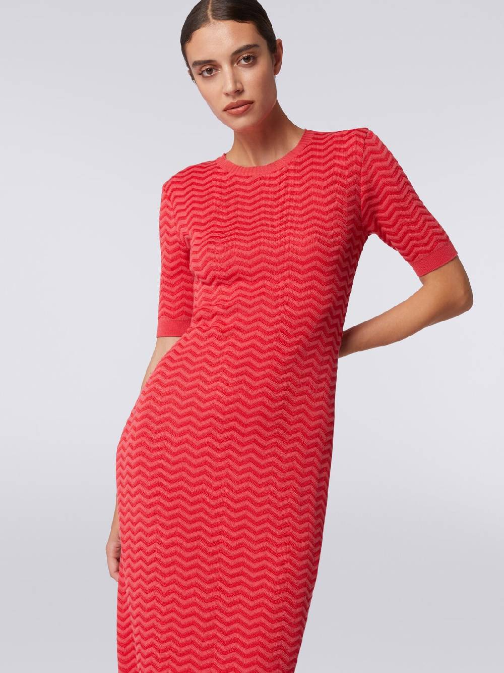 Missoni Abito longuette girocollo in maglia chevron Offerte