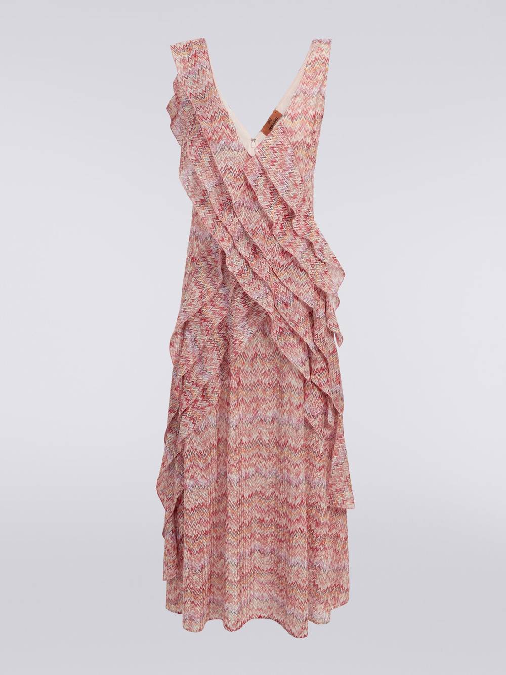 Missoni Abito midi motivo snake con balze e lurex Vendita Calda