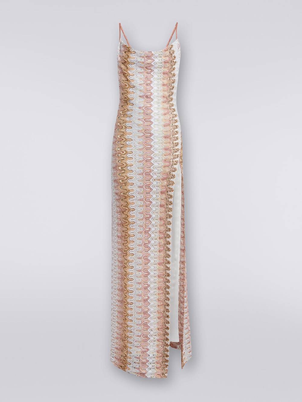 Missoni Abito lungo effetto pizzo con scollatura drappeggiata e spacco In Saldo