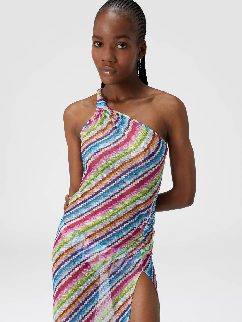 Missoni Abito copricostume stampa zig zag con scollatura a nodo Moda