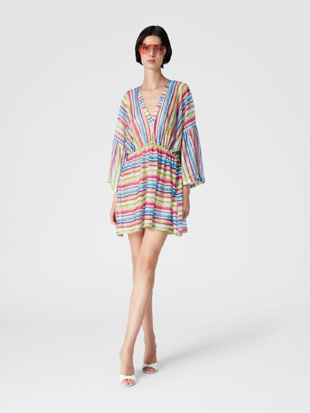 Missoni Caftano copricostume corto stampa zig zag Italy