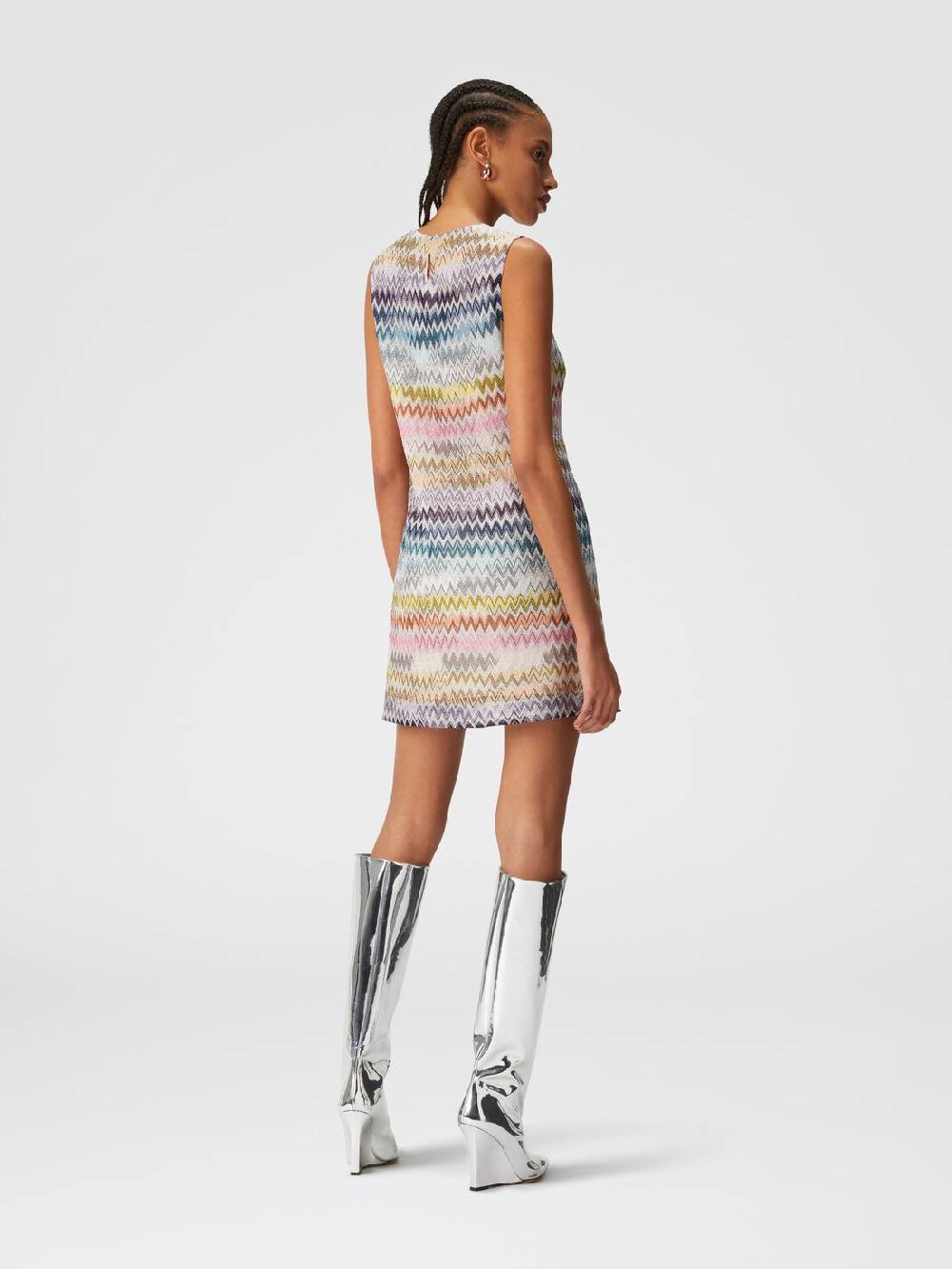 Missoni Mini-abito senza maniche in viscosa zig zag lamé 2025