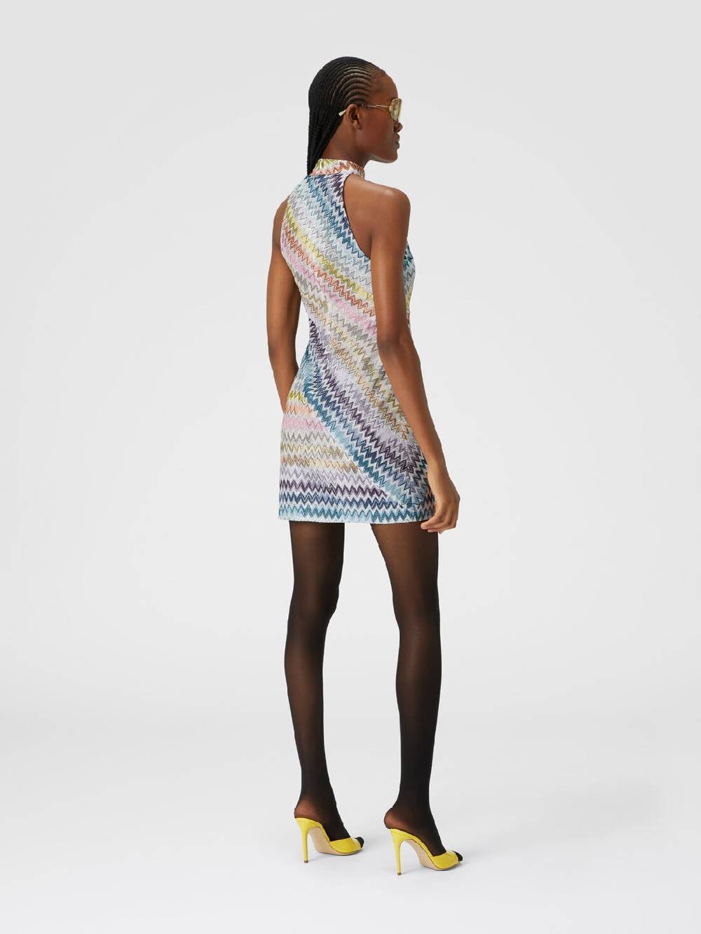 Missoni Mini-abito senza maniche in viscosa zig zag lamé In Linea