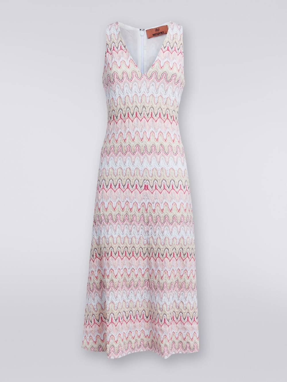 Missoni Abito con scollatura a V in misto viscosa motivo a onde Spedizione Gratuita