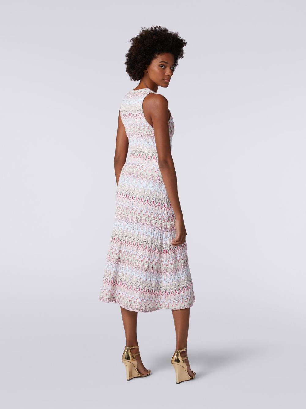 Missoni Abito con scollatura a V in misto viscosa motivo a onde Spedizione Gratuita