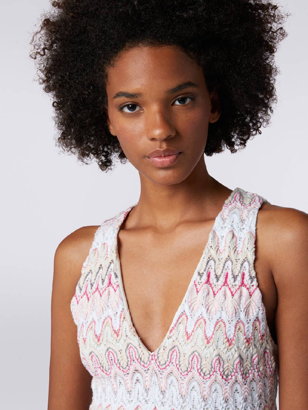 Missoni Abito con scollatura a V in misto viscosa motivo a onde Spedizione Gratuita