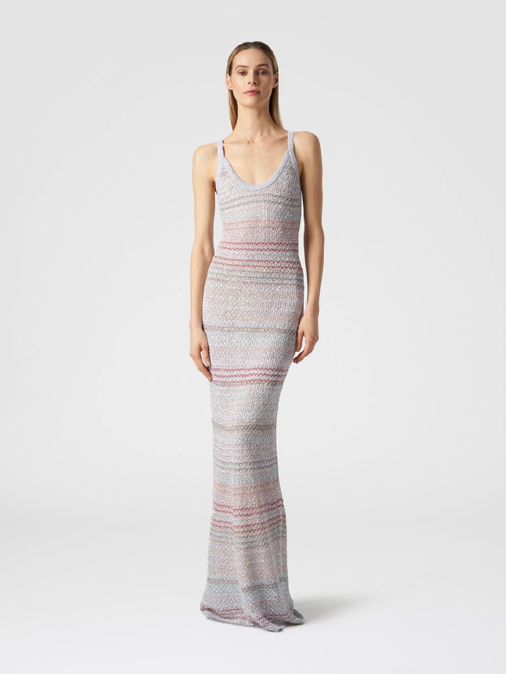 Missoni Abito lungo in maglia zig zag con trama effetto uncinetto Pezzi Unici