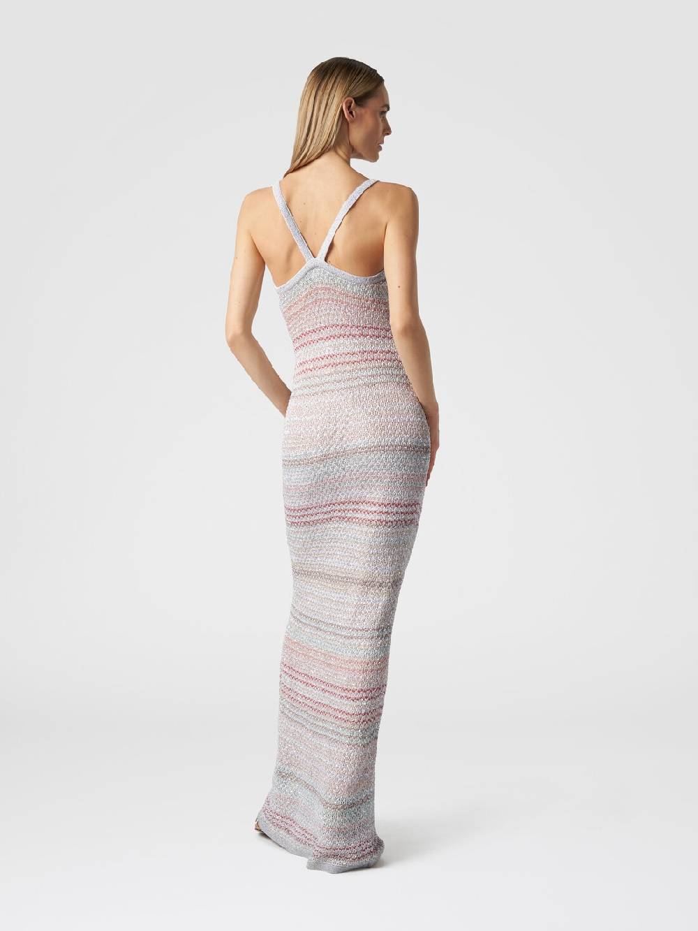Missoni Abito lungo in maglia zig zag con trama effetto uncinetto Pezzi Unici