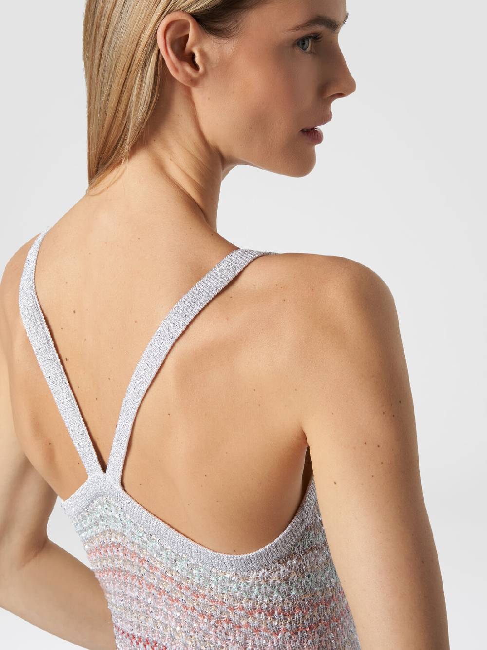 Missoni Abito lungo in maglia zig zag con trama effetto uncinetto Pezzi Unici