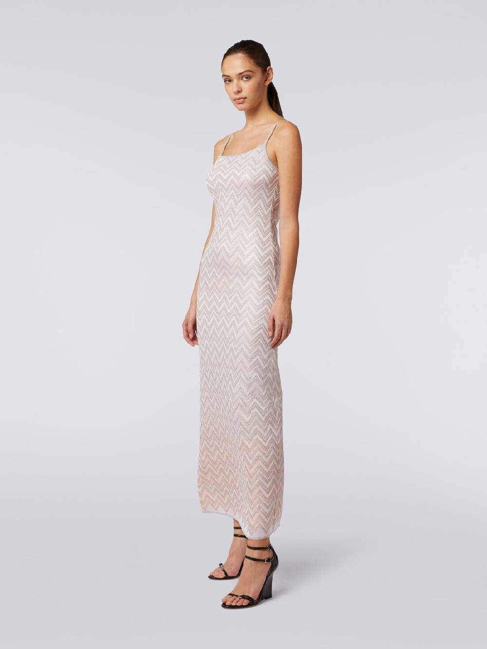 Missoni Abito lungo senza maniche in viscosa lamé zig zag Ultimo giorno
