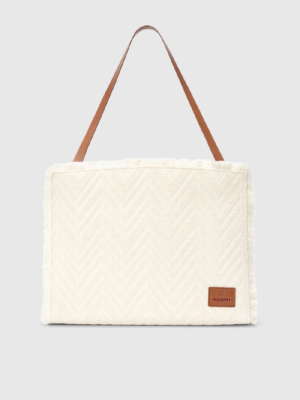 Missoni Tote bag in misto cotone con motivo chevron Promozione temporanea