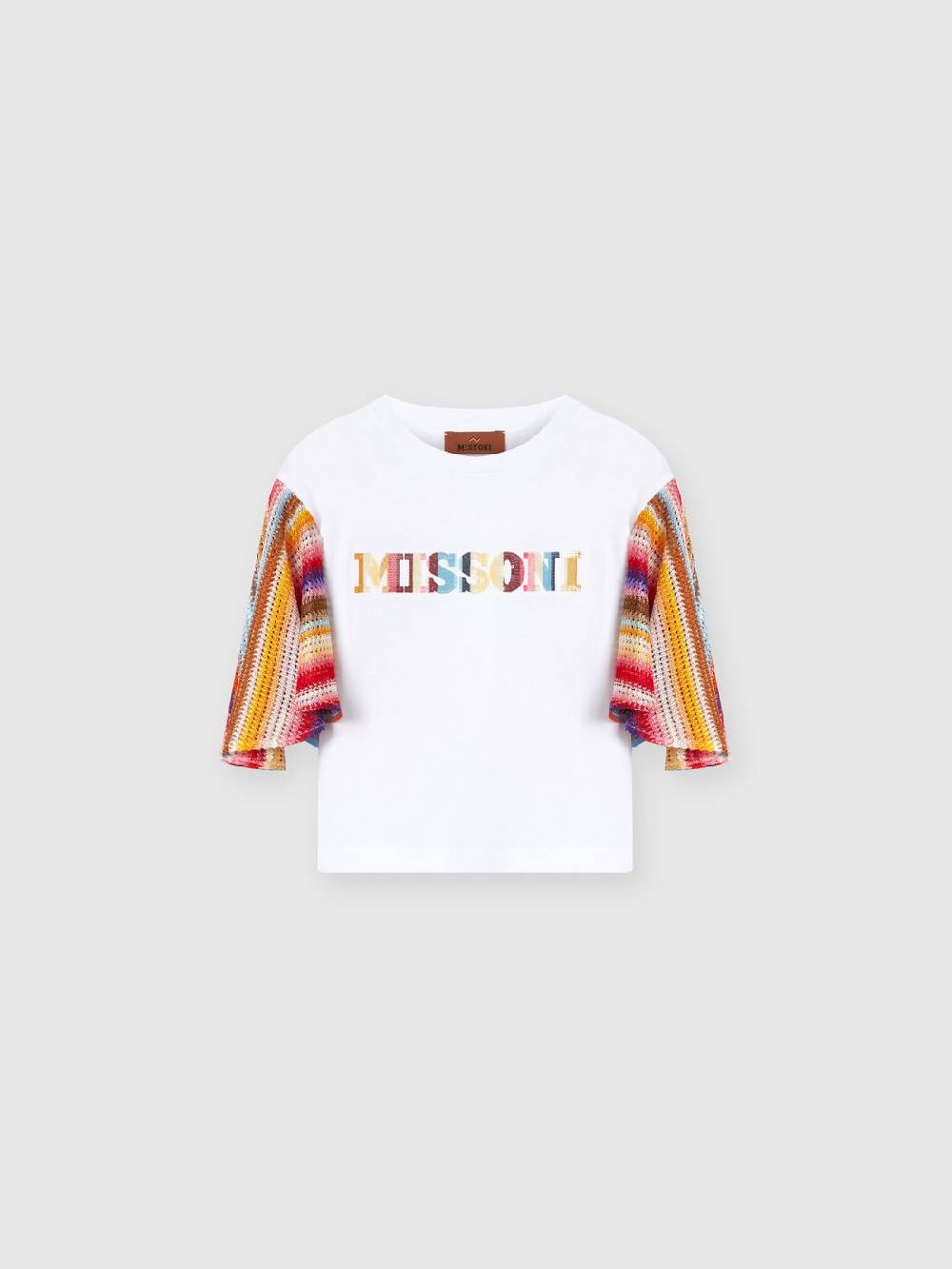 Missoni T-shirt in cotone con inserti a contrasto e scritta logo Solo un giorno rimasto