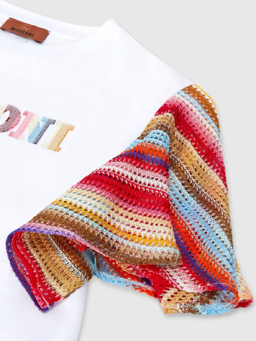 Missoni T-shirt in cotone con inserti a contrasto e scritta logo Solo un giorno rimasto