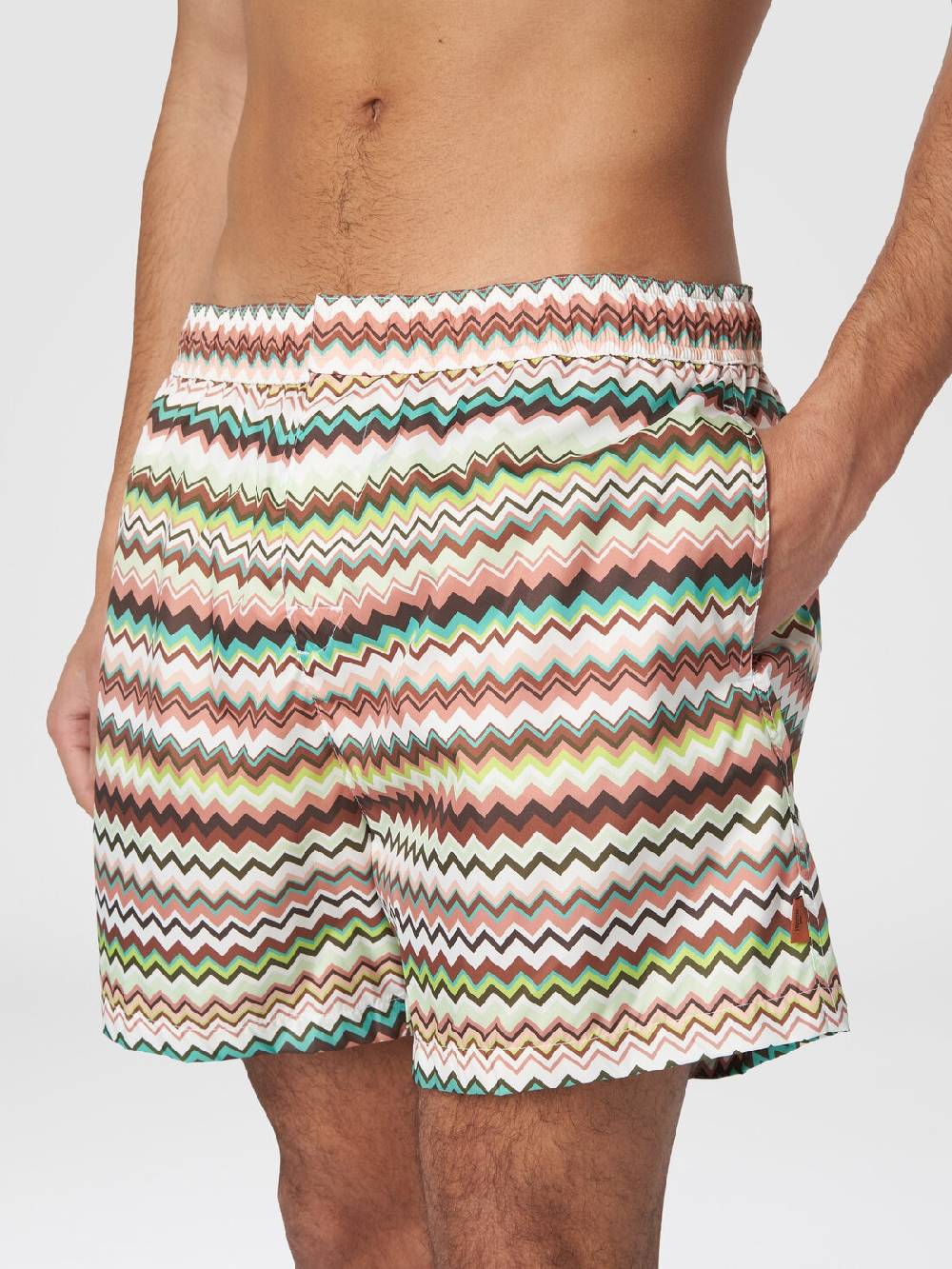 Missoni Boxer mare in nylon stampa zig zag Officina