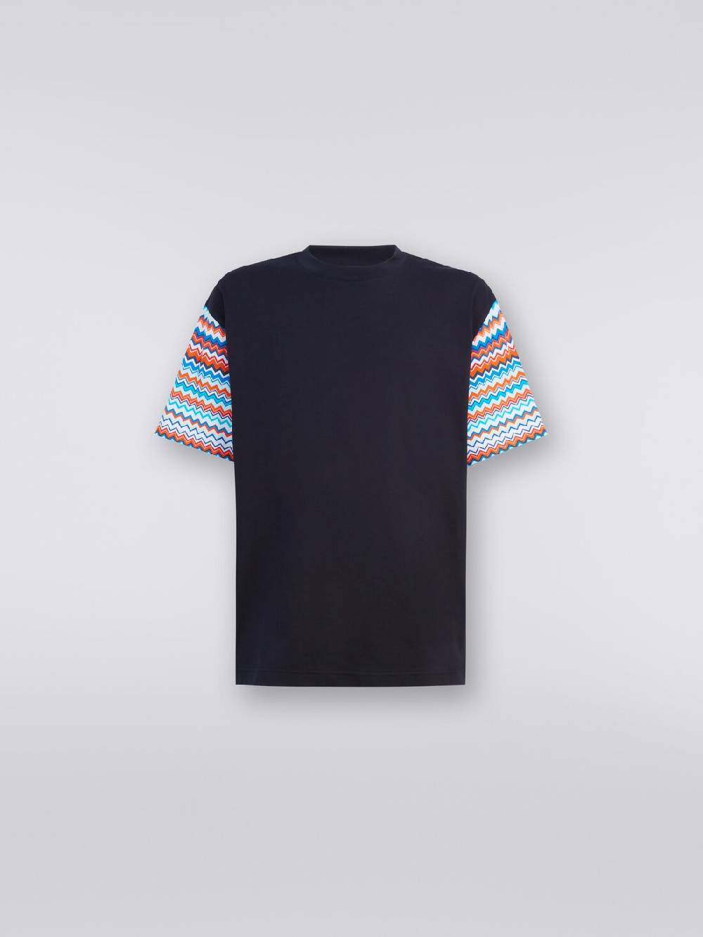 Missoni T-shirt oversize in cotone con inserti zig zag Esporta salva
