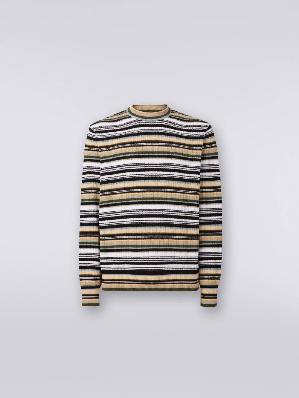 Missoni Pullover girocollo in cotone a righe Sconti questo mese