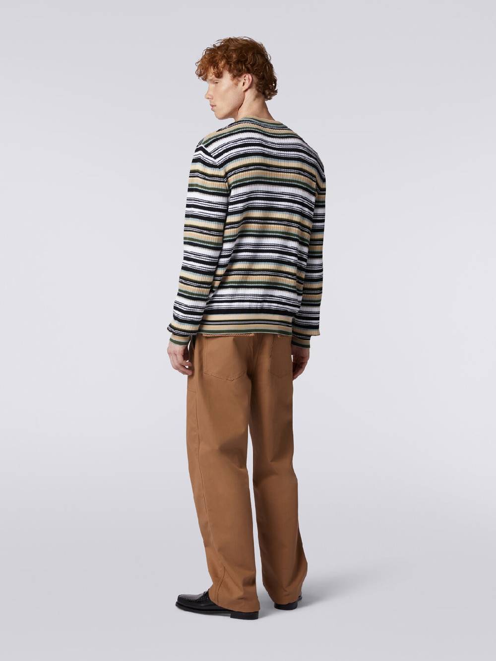 Missoni Pullover girocollo in cotone a righe Sconti questo mese