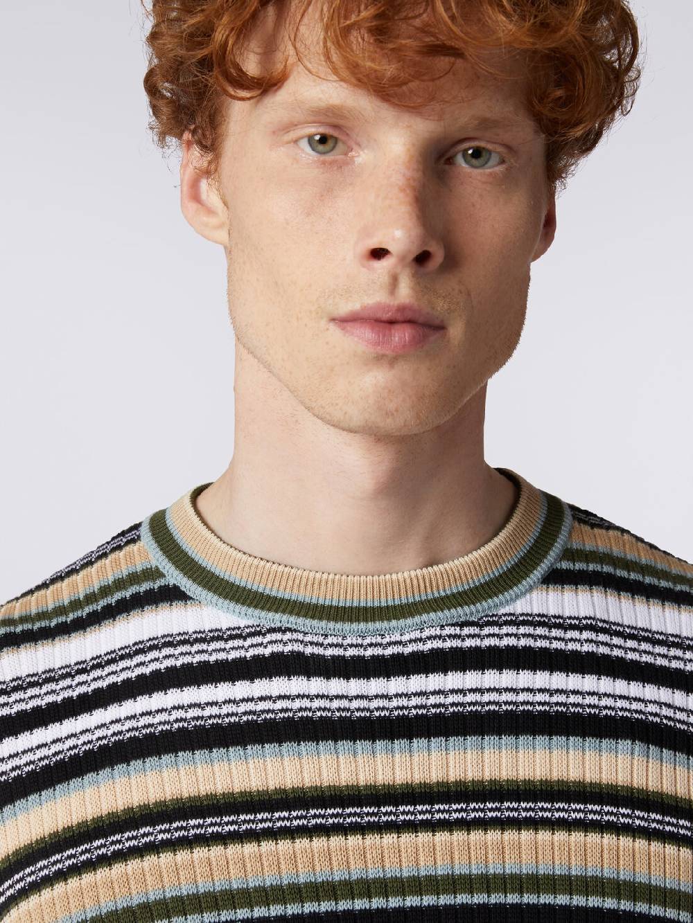 Missoni Pullover girocollo in cotone a righe Sconti questo mese