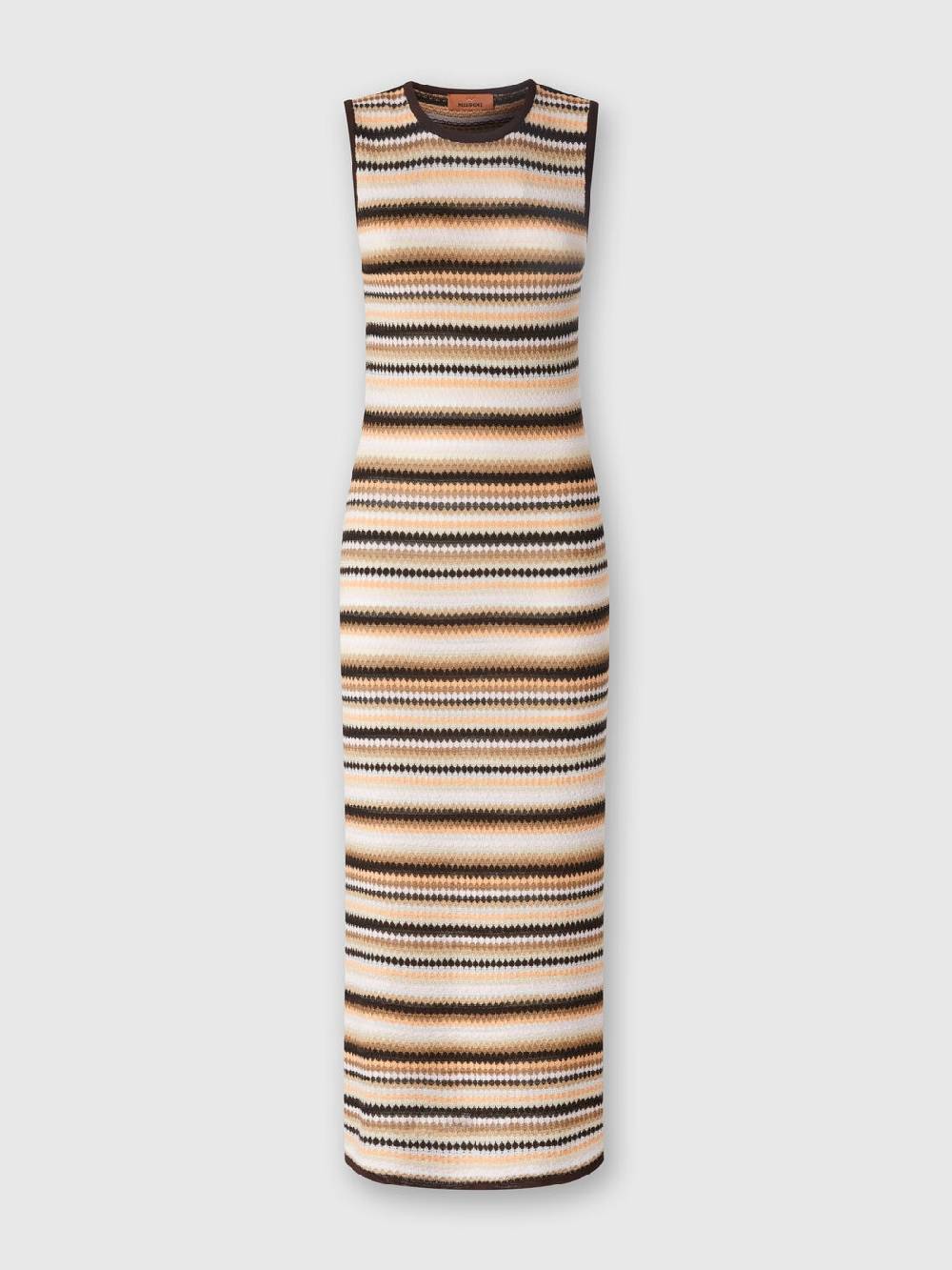 Missoni Abito midi senza maniche in lana e viscosa a righe Italia
