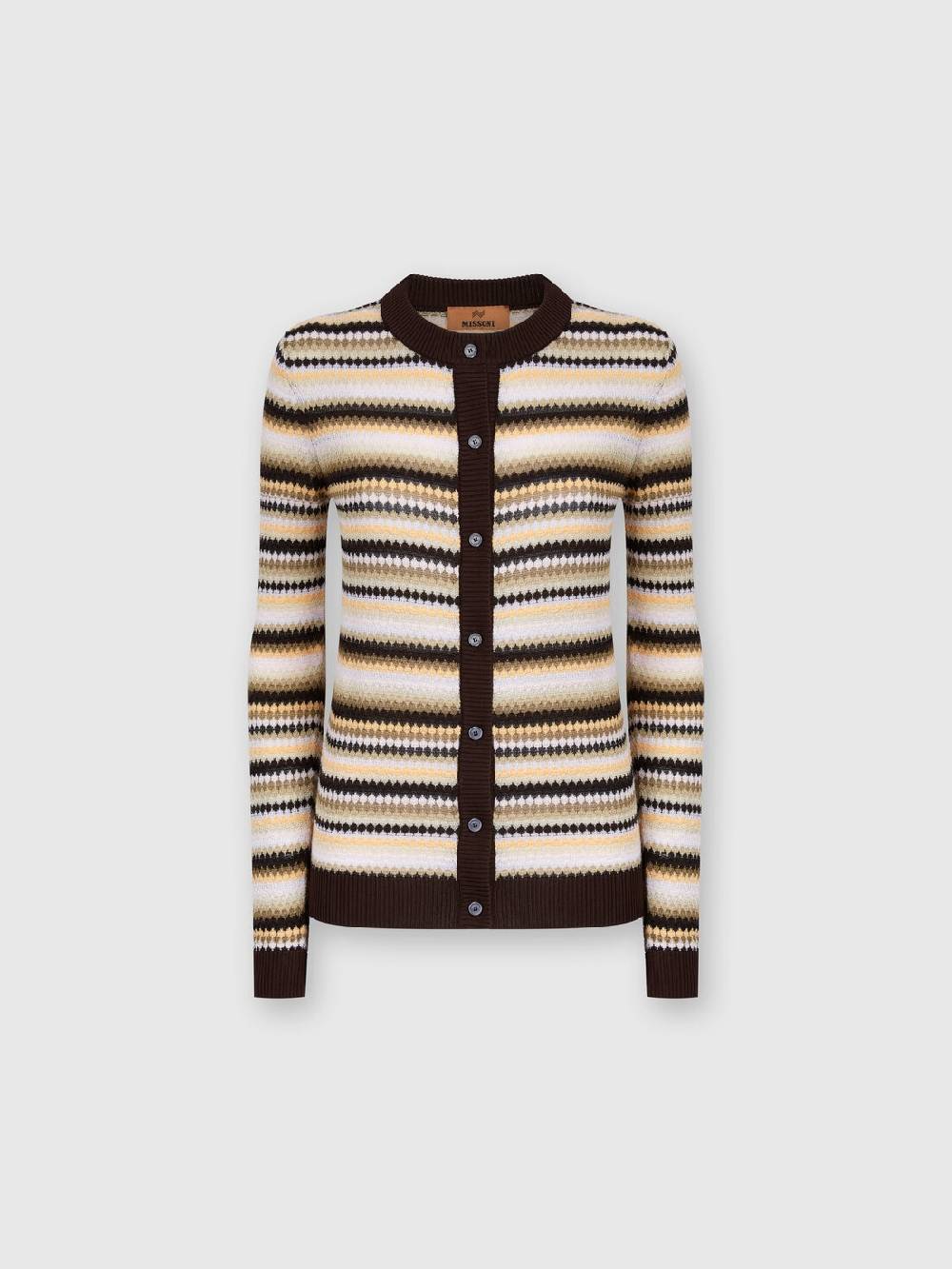 Missoni Cardigan in cotone e viscosa a righe con profili a contrasto Acquista Ora