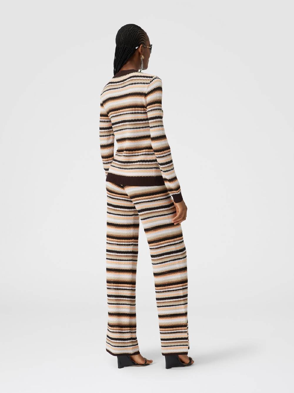 Missoni Cardigan in cotone e viscosa a righe con profili a contrasto Acquista Ora