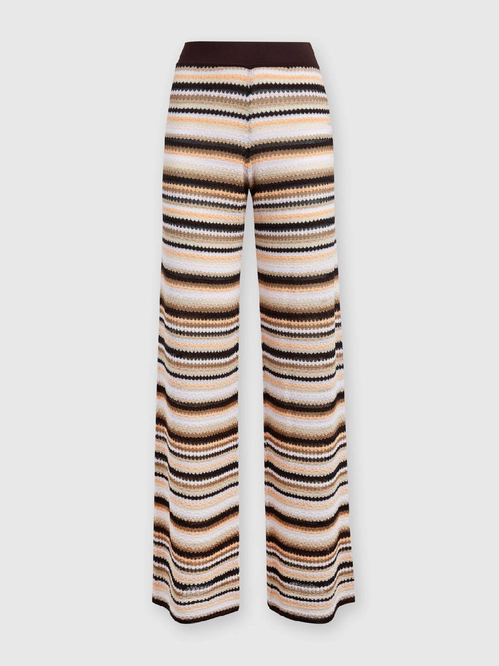 Missoni Pantaloni dritti in maglia rigata di cotone e viscosa Consegna Veloce