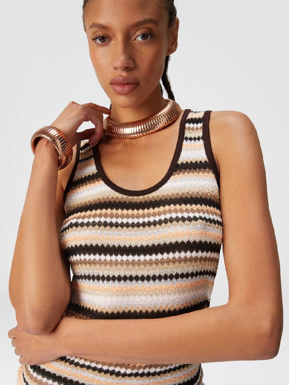 Missoni Canottiera rigata in cotone e viscosa Promozione Limitata