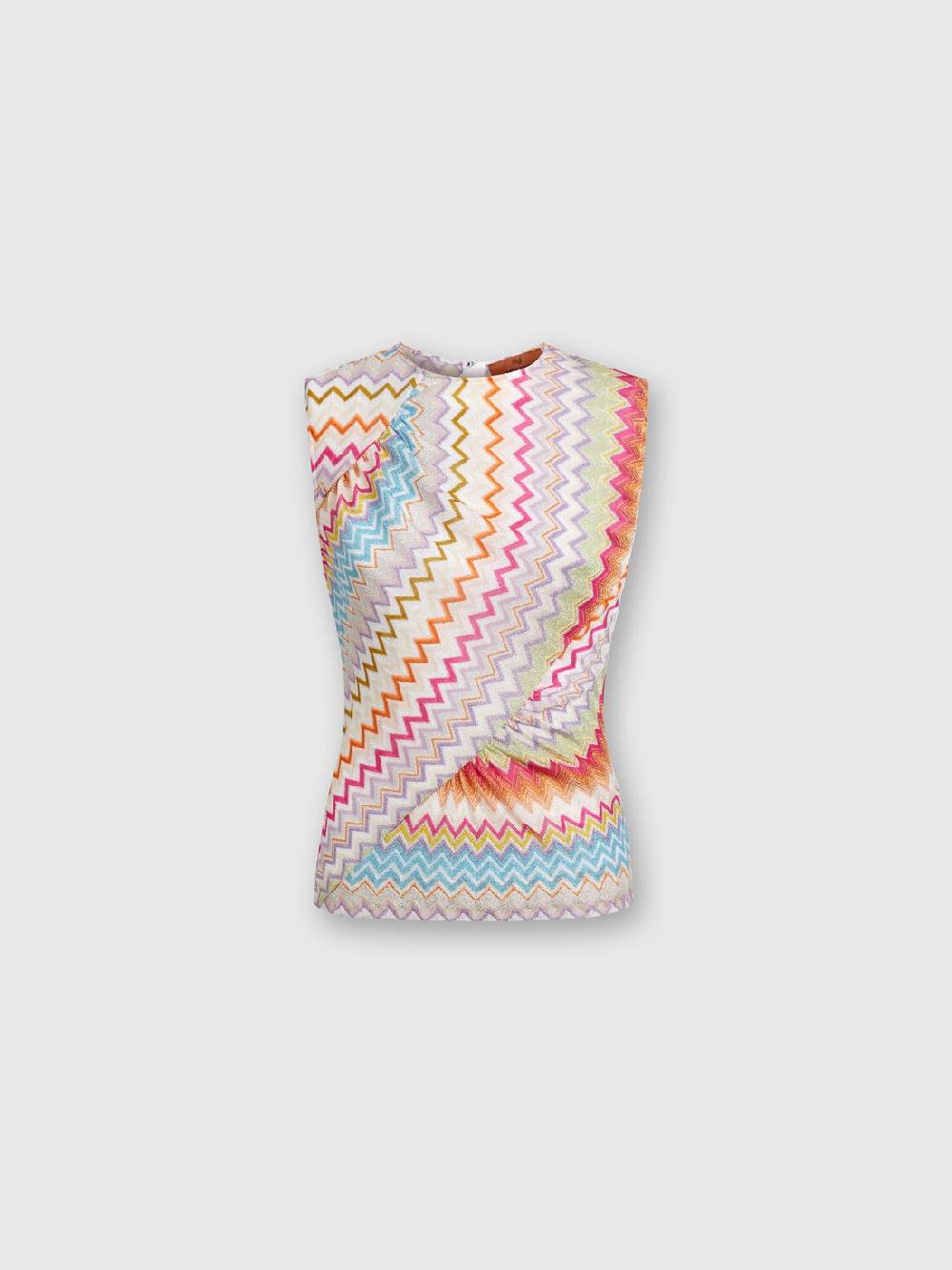 Missoni Top in viscosa zig zag lamé con arricciature Fino Al -60%