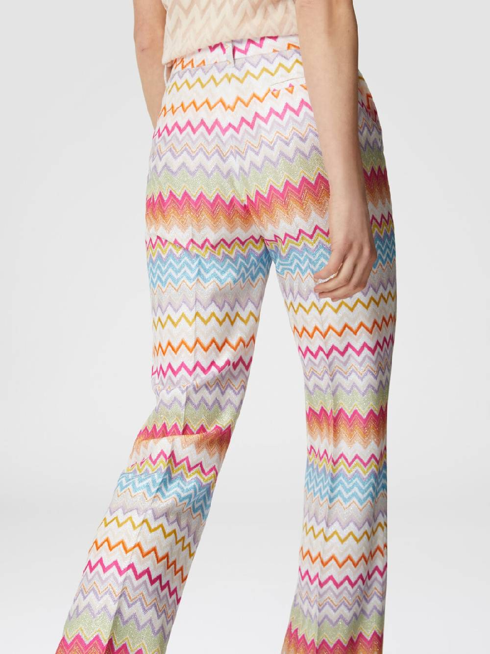 Missoni Pantaloni capri in maglia chevron lamé con paillettes Shopping Online