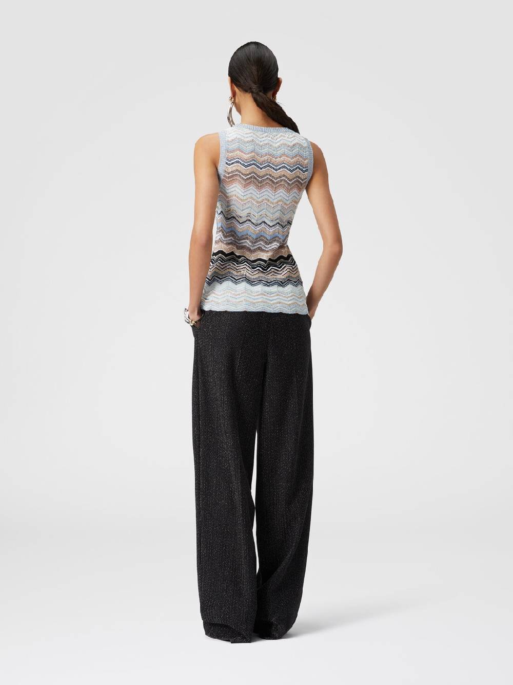 Missoni Top in maglia chevron lamé con paillettes Sottocosto