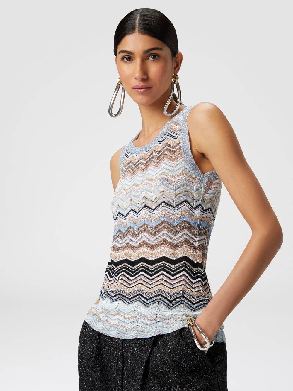 Missoni Top in maglia chevron lamé con paillettes Sottocosto