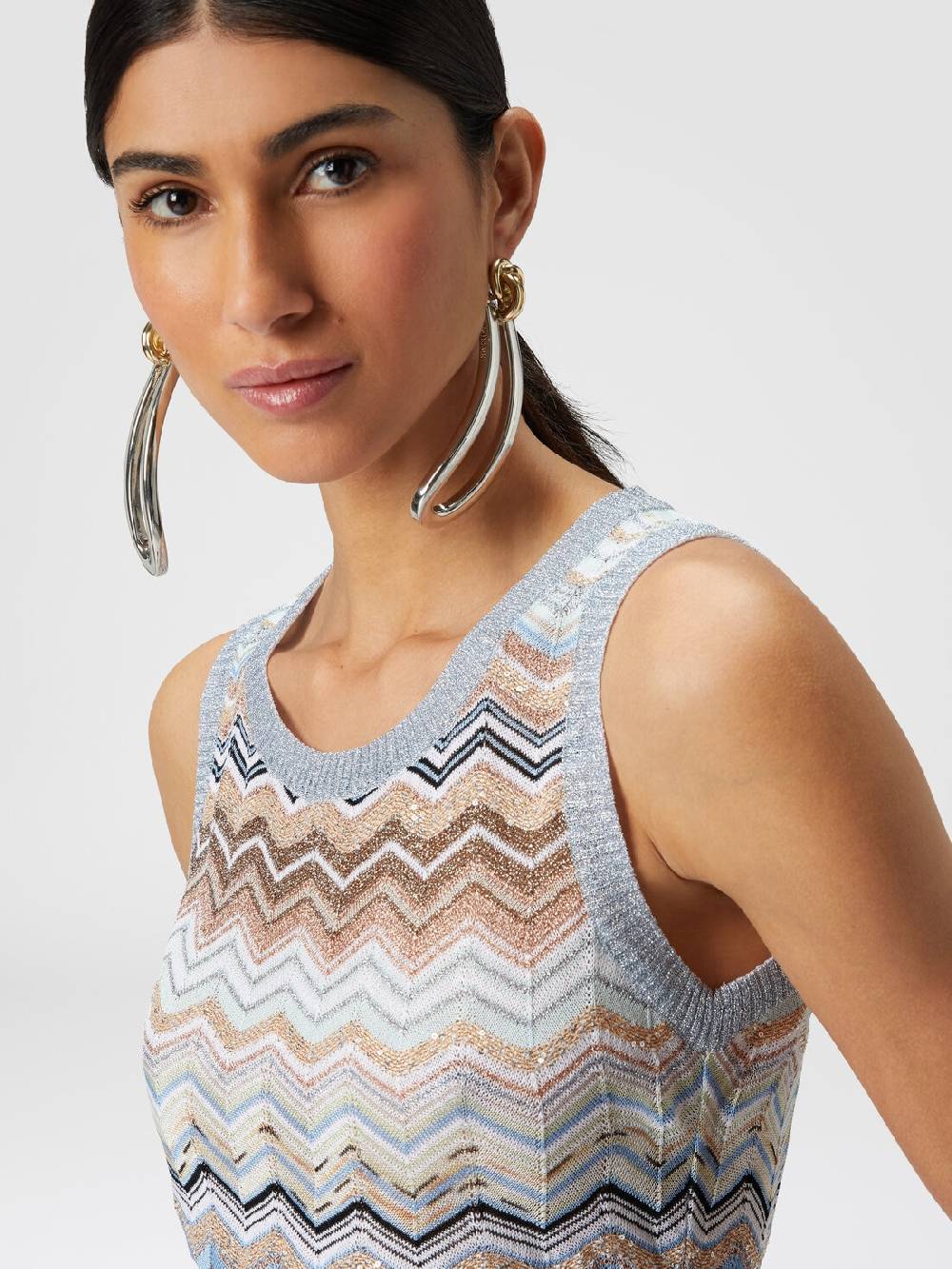 Missoni Top in maglia chevron lamé con paillettes Sottocosto