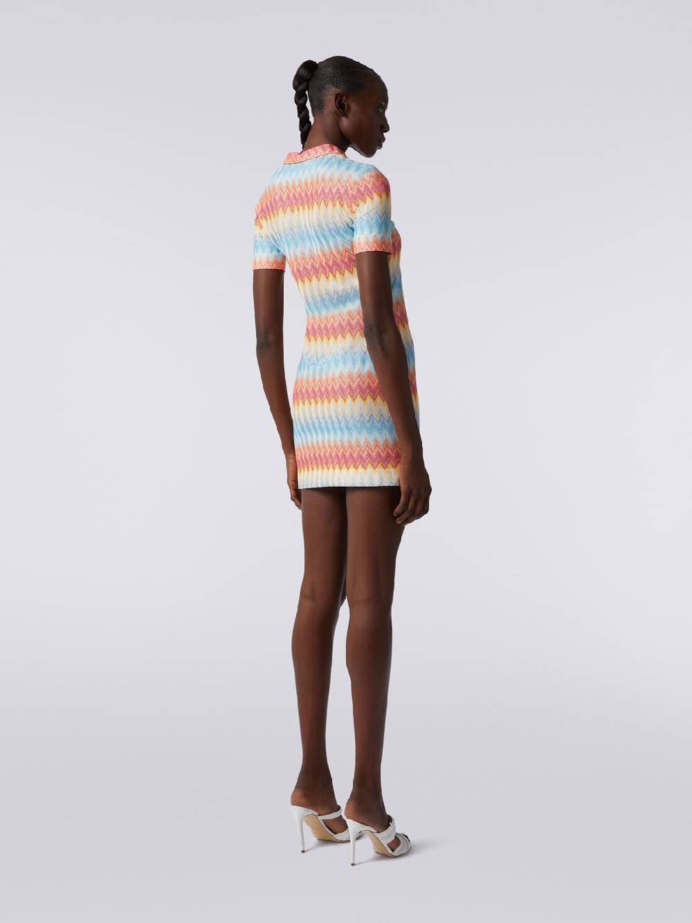 Missoni Mini-abito modello polo in viscosa zig zag Presa
