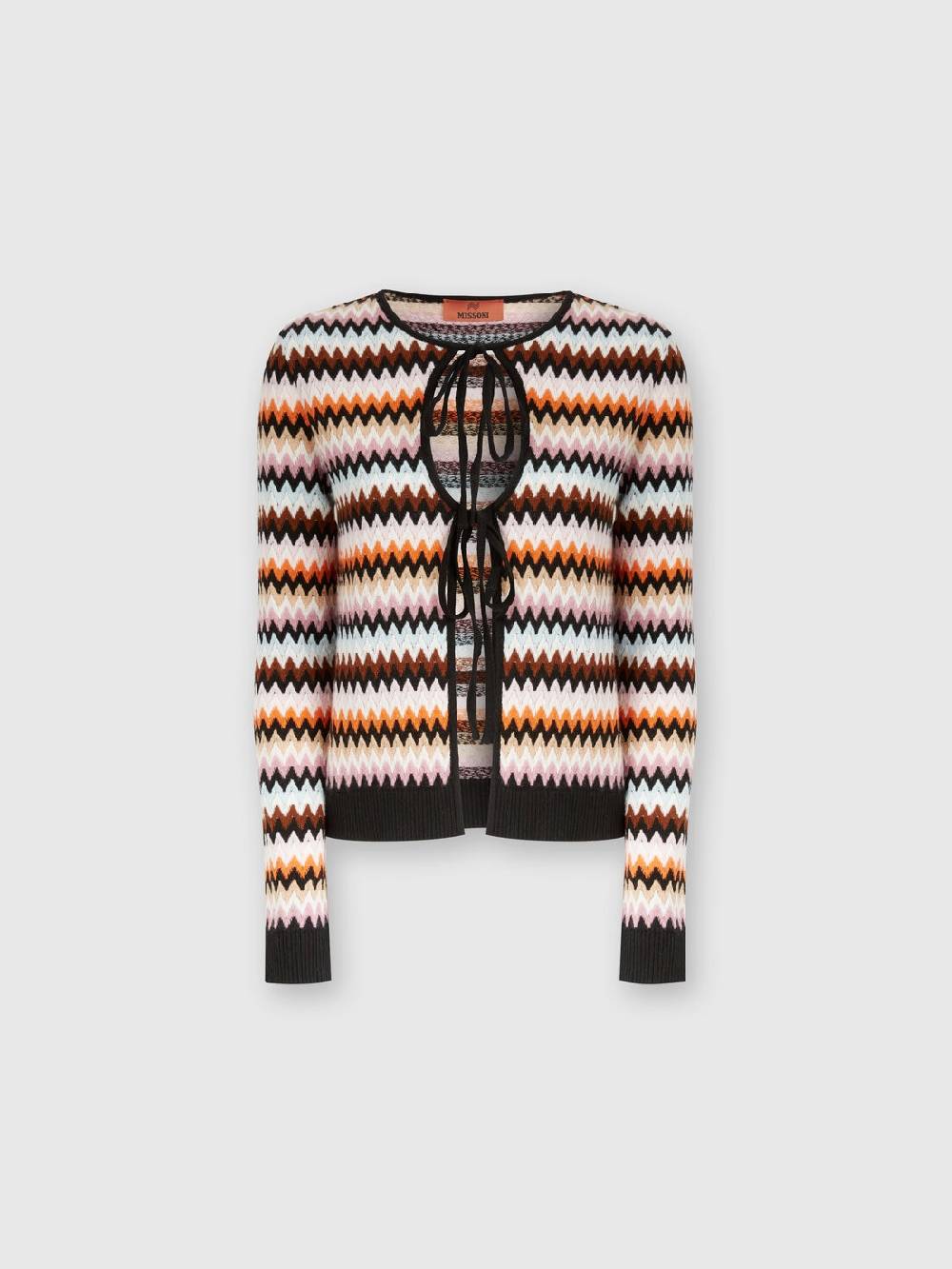 Missoni Cardigan in lana zig zag con profili a contrasto Sconto