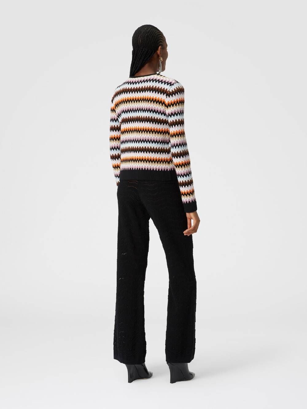 Missoni Cardigan in lana zig zag con profili a contrasto Sconto