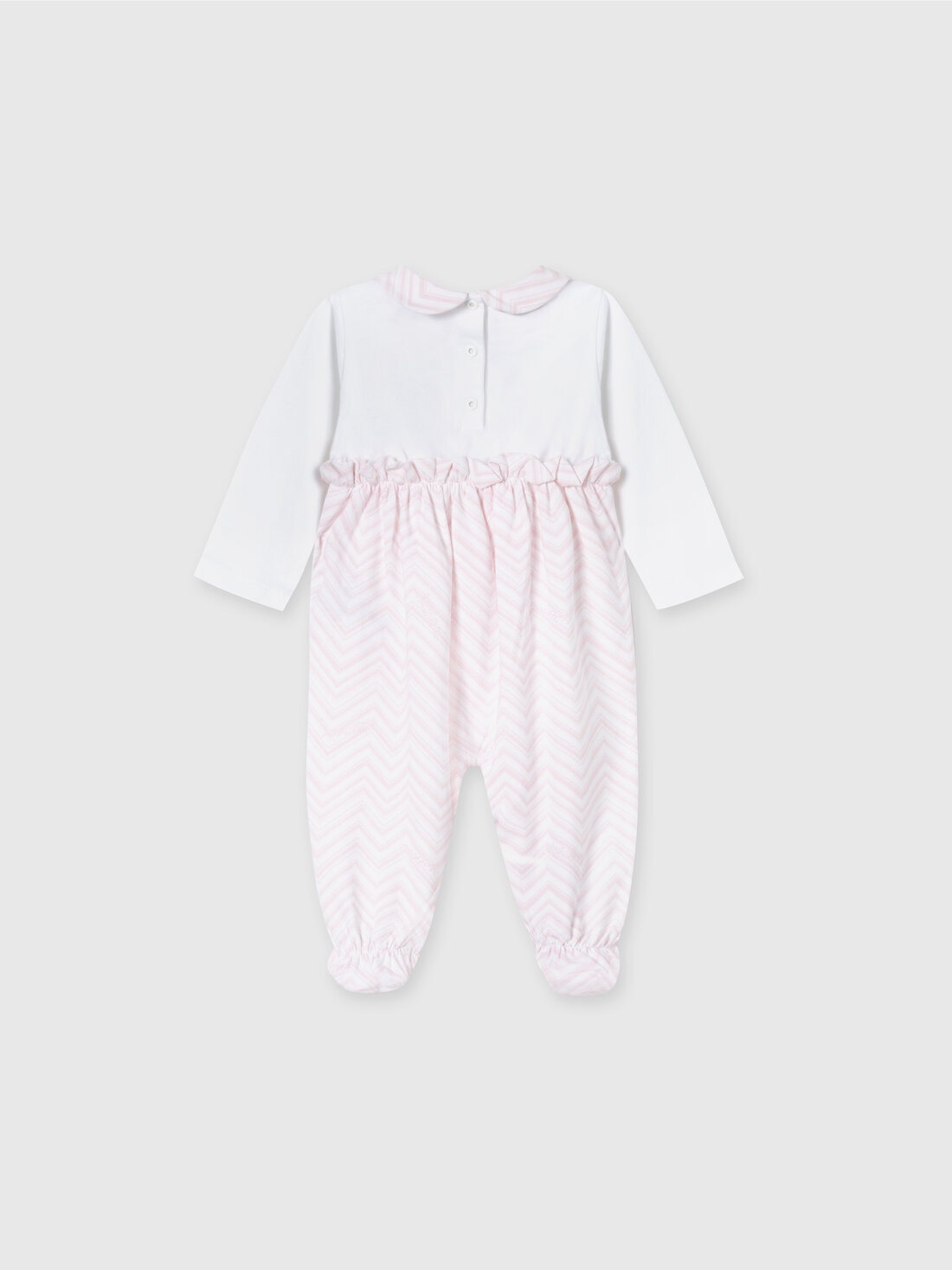 Missoni Set tre pezzi con tutina, zuccotto e bavaglino in cotone con inserti zig zag Offerta