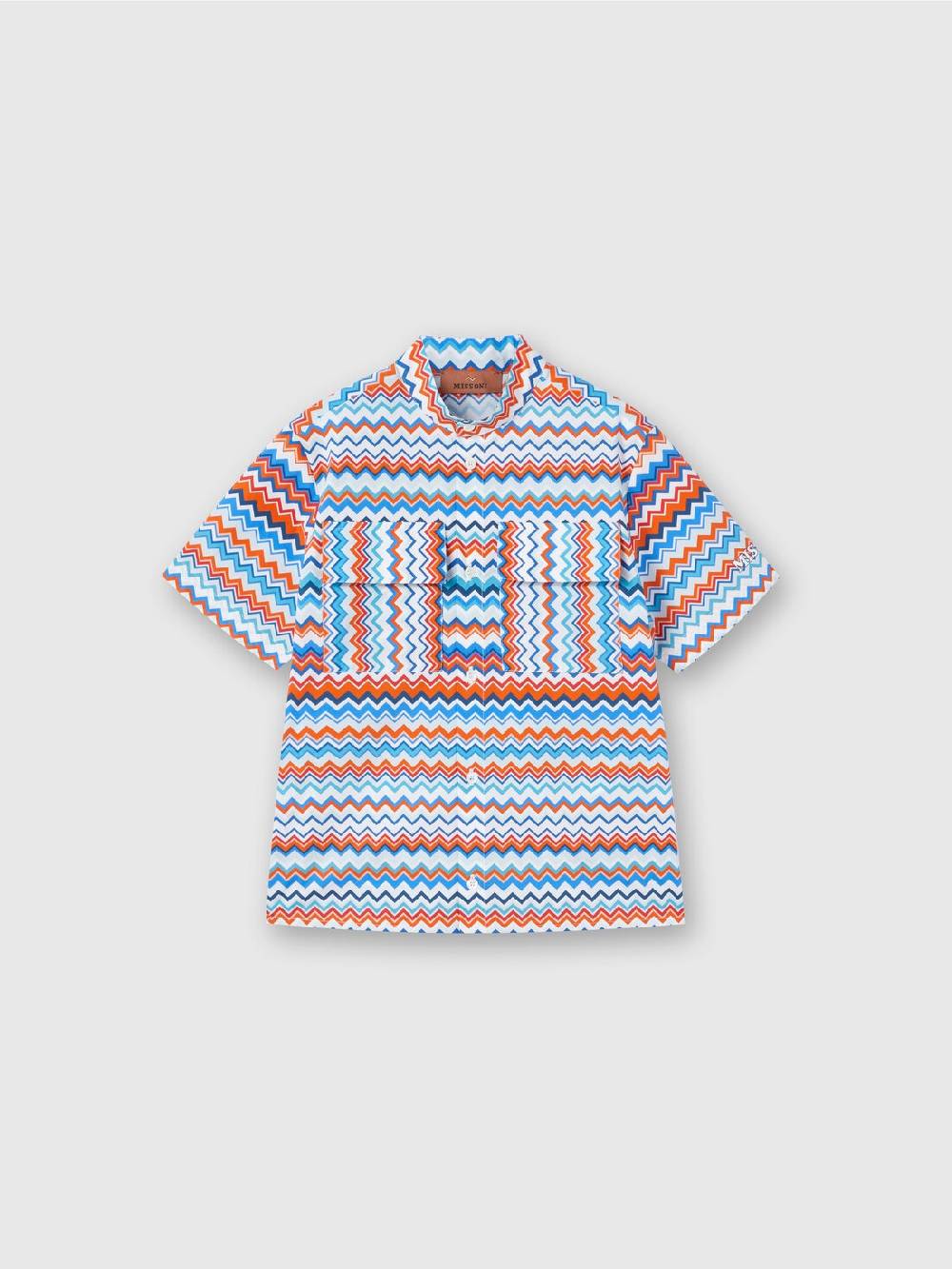 Missoni Camicia a maniche corte in cotone zig zag Vendite Flash