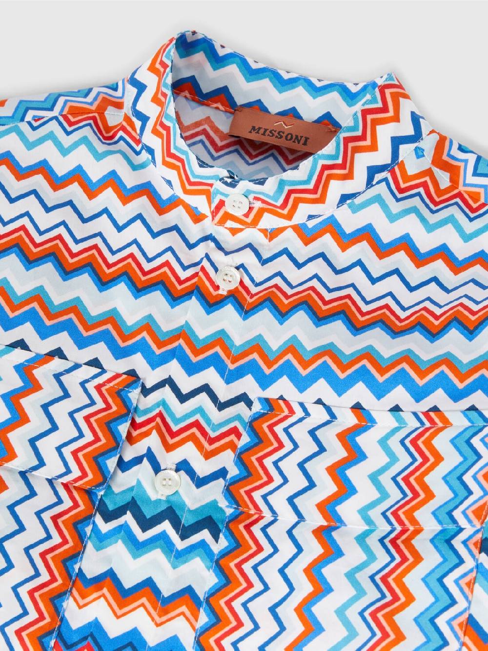 Missoni Camicia a maniche corte in cotone zig zag Vendite Flash