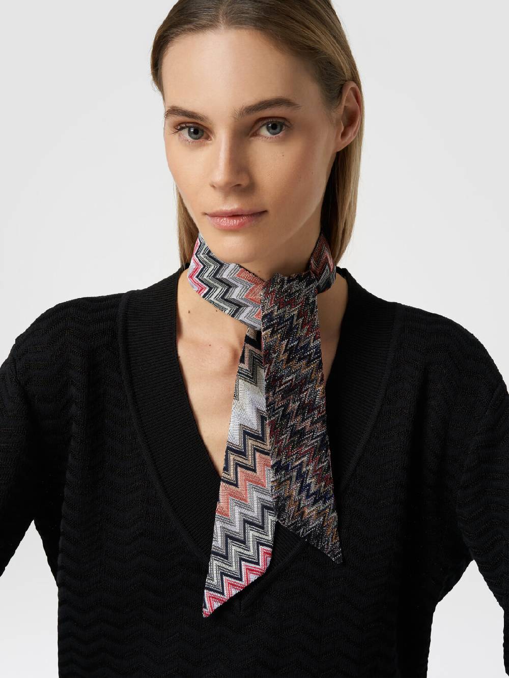Missoni Foulard in cotone e viscosa zig zag Sconto di tempo limitato