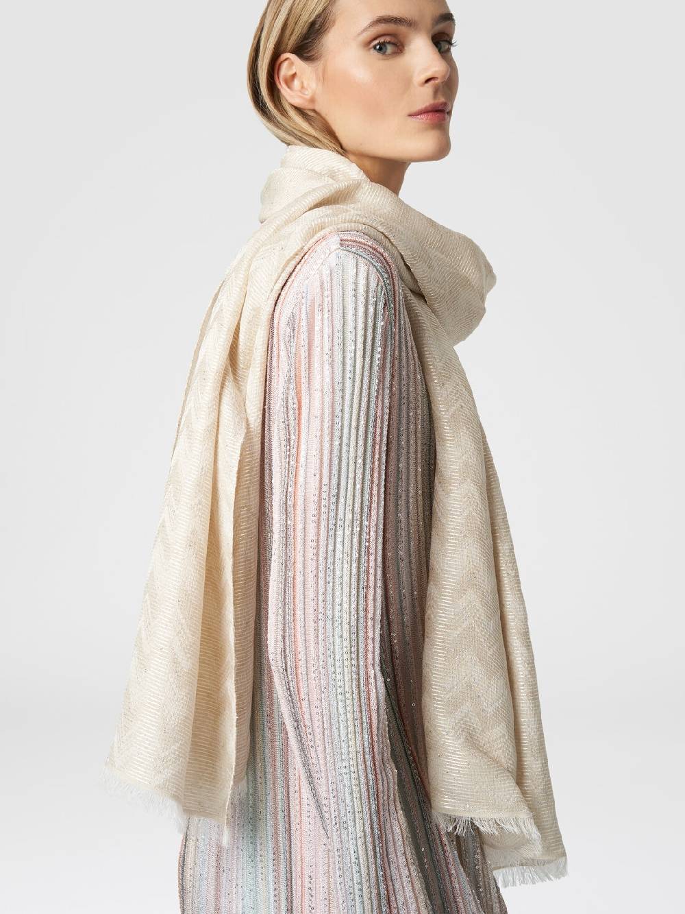 Missoni Stola in misto viscosa chevron con paillettes Prezzo di fabbrica